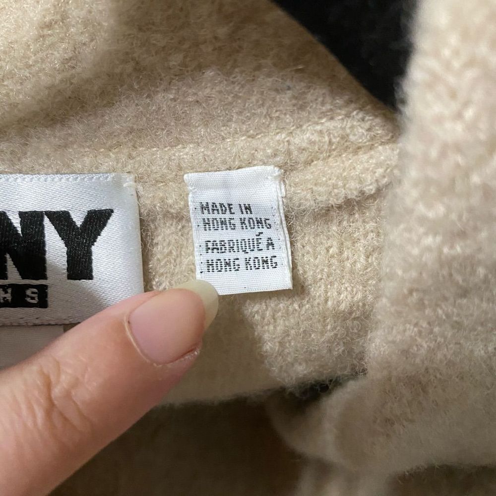 DKNY tan wool button coat - Picture 9 of 11